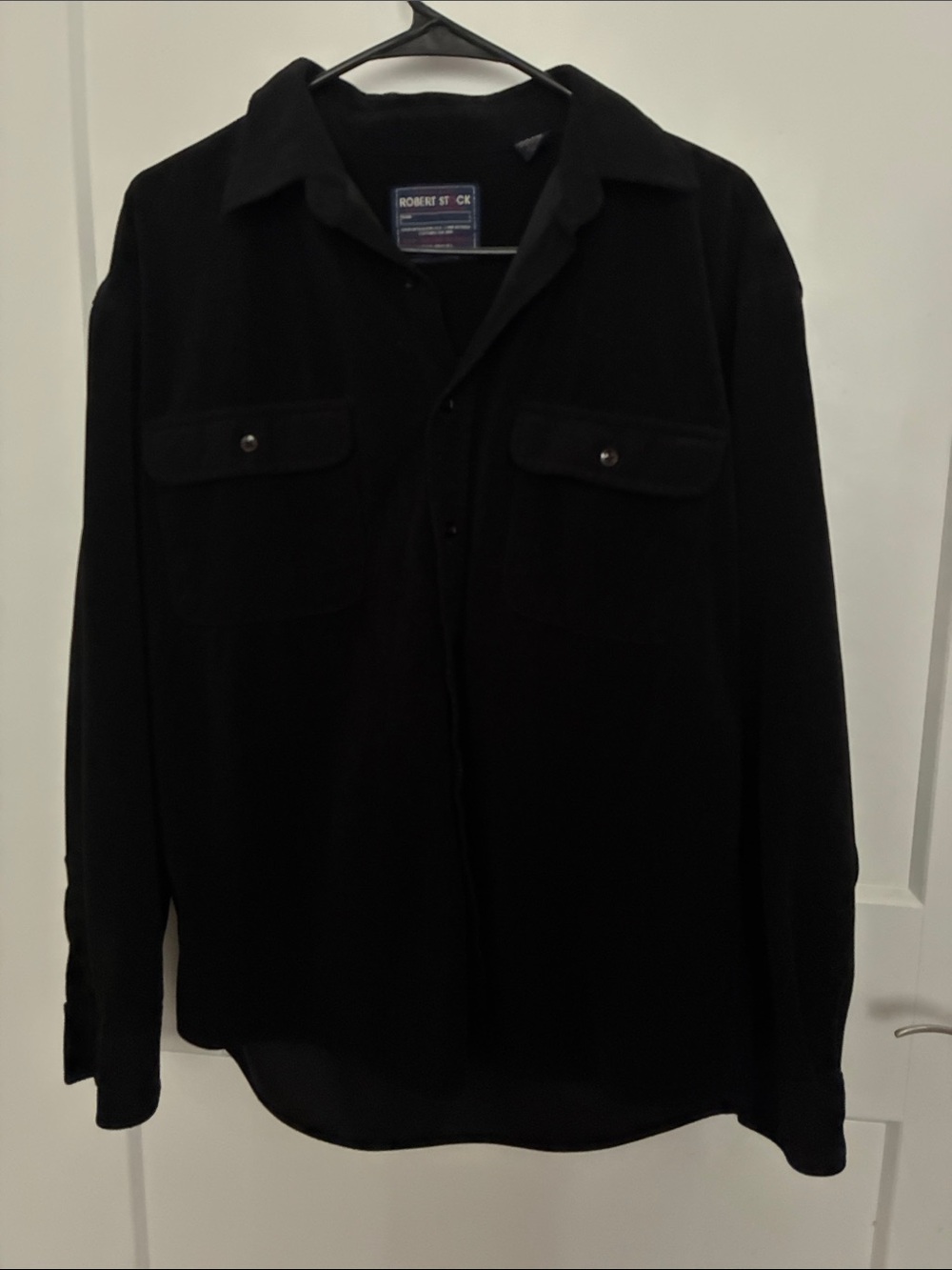 Black Lightweight Button-Up Shirt Jacket